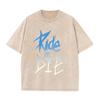 Ride Or Die Принт с буквами Винтажная стираная футболка Унисекс Панк Рок Повседневная футболка