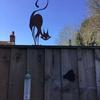 Silhouette Art Cat Fence Decoration Rusty Series Halloween Ornaments Adorable Garden Statue