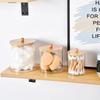 3PCS Acrylic Storage Box Bathroom Jar Makeup Organizer Cotton Round Pad Holder Cotton Swab Box Qtip Holder Dispenser with Lid