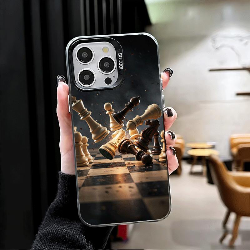 Ударопрочный чехол для телефона с изображением игры в шахматы для iPhone 17 Air 16 16E 15 Pro Max 14 Plus 13 Mini 12 Задняя крышка Противоударный Fundas