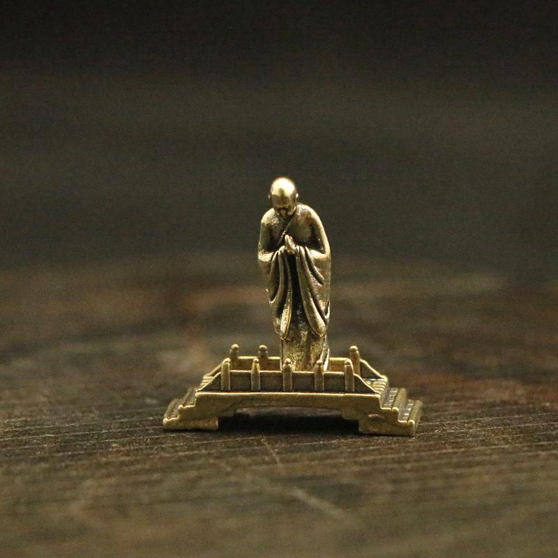 Brass Fishing Old Man Small Statue Desktop Ornaments Retro Fisherman Mini Figurines Models Home Decorations Crafts Accessories