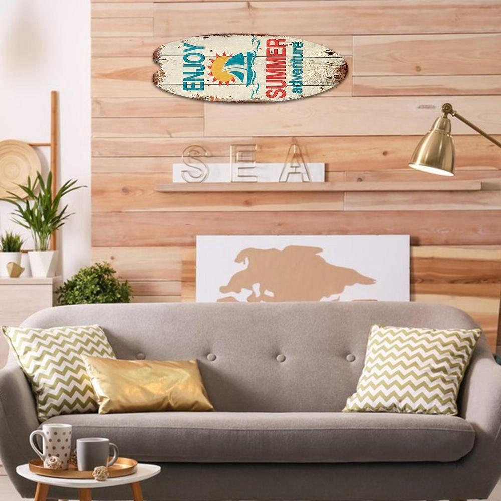 Cool Marine Steering Wall Board Exquisite Printing Wooden Surfboard Wooden Pendant Wall Board