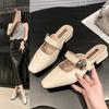 Slippers Women's Spring and Summer 2025 New French Bag Head with Sandals Square Head Thick Heel Fashion High Heels