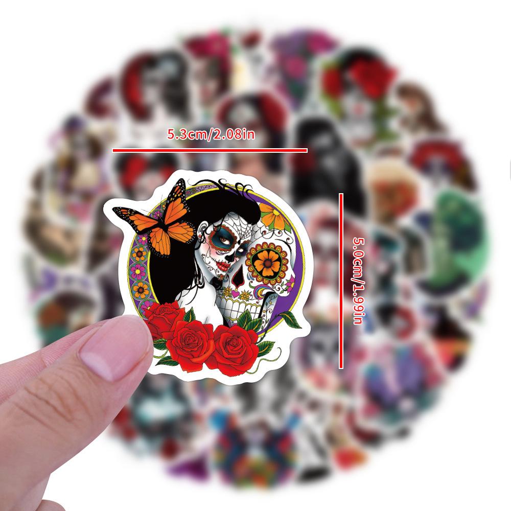 60 Photos of The Day of The Dead's Face Graffiti Stickers Masquerade Mask Personalized Decoration Waterproof Stickers