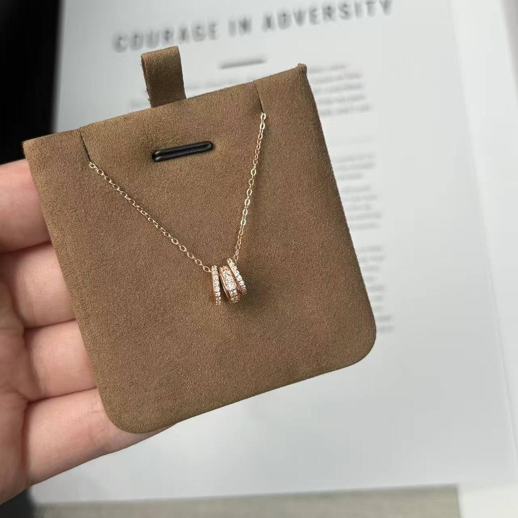 Three Ring Small Waist Necklace, Women's Light Luxury Style, Fashionable Temperament, Versatile, Circular Transfer Bead Pendant