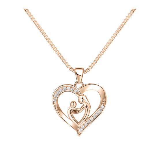Mother And Daughter Son Love Heart Pendant Necklace Mother's Day Jewelry Gifts for Grandmother Mom Daughter Wife