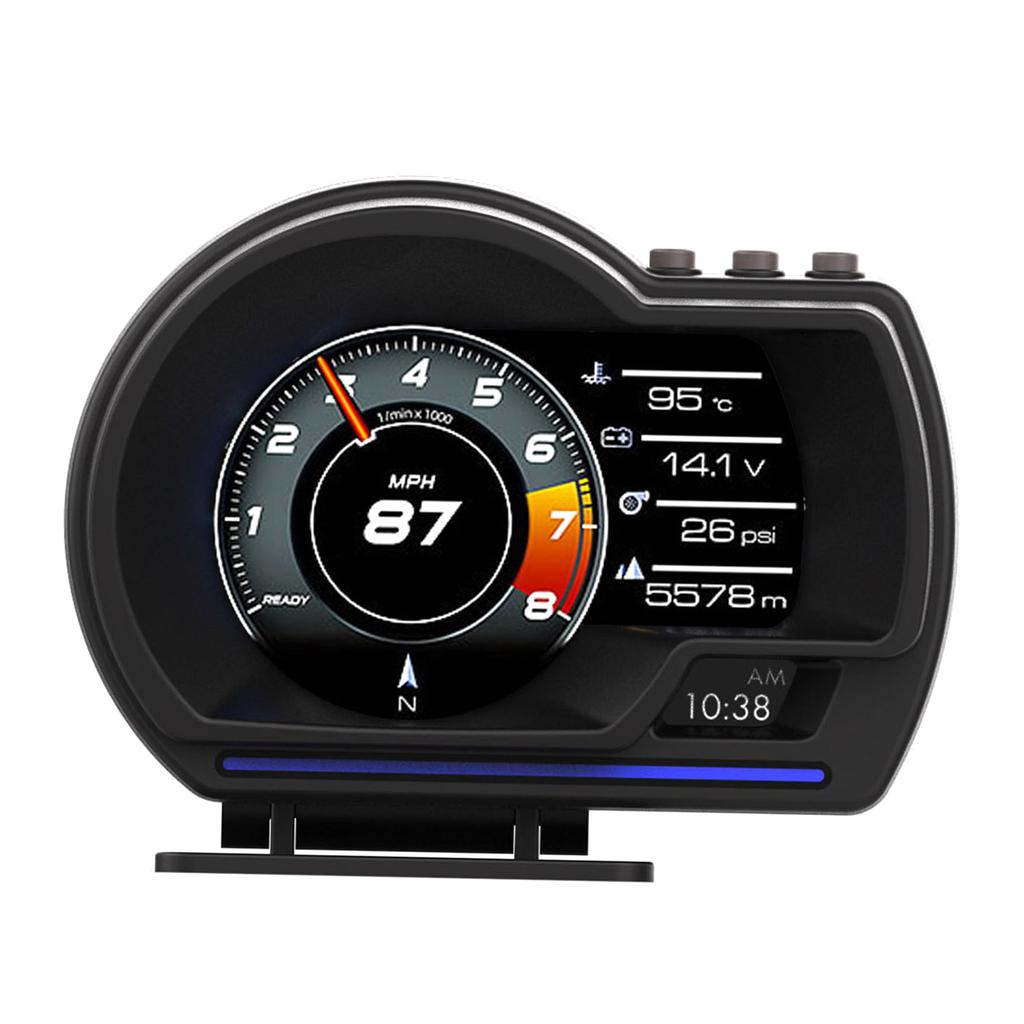 Автомобильный HUD-дисплей, OBD2 + GPS, интеллектуальный датчик, спидометр высокого разрешения, диагностический инструмент для автомобиля