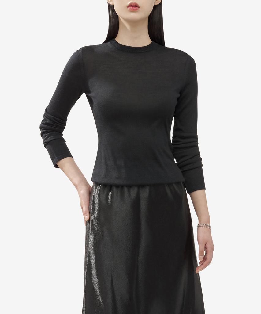 SAINT LAURENT Cashmere Wool Silk Blend Knit - Black / 766929Yapk21000