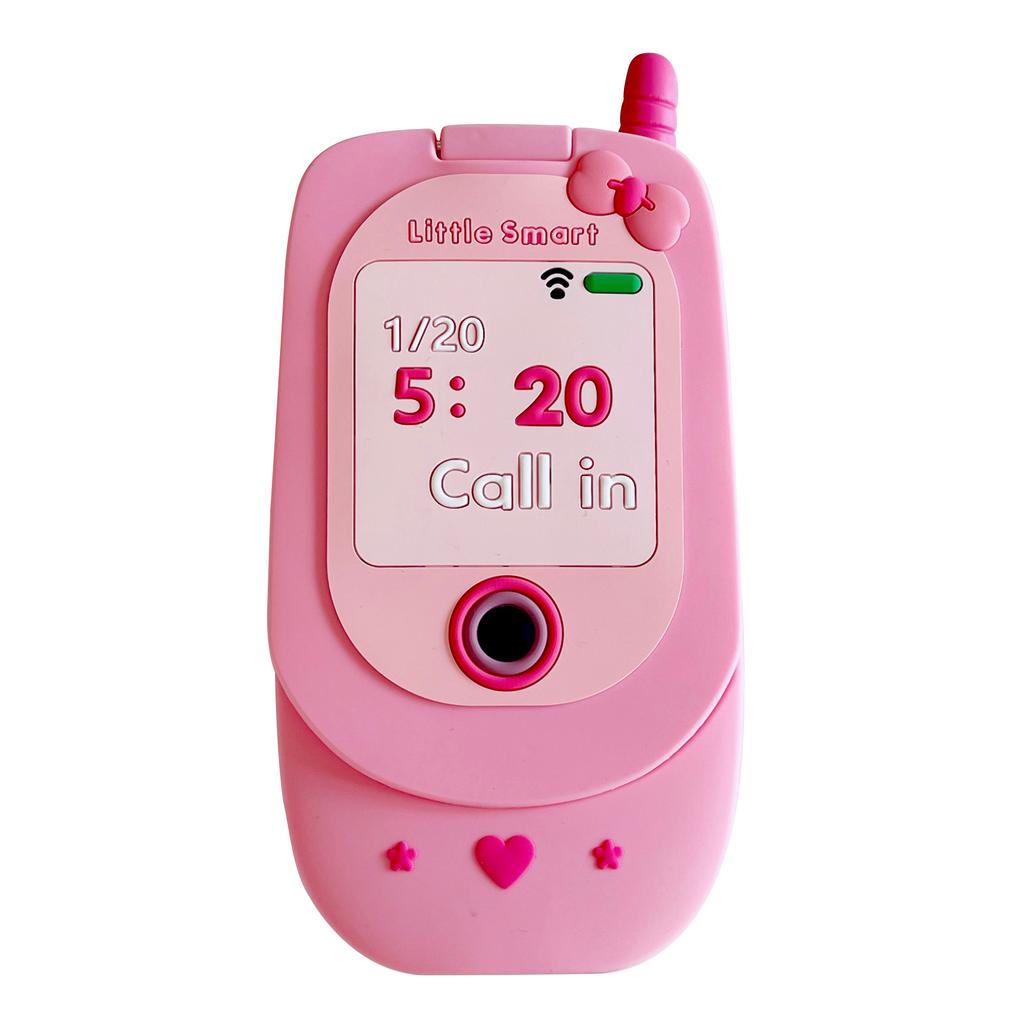 For iPhone 16 Pro Max Silicone Case Cute Pink Design Phone Back Cover with Lens Cover Kickstand Mirror