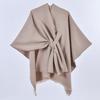 Foreign Trade Women's Shawl European and American Fashion Simple Monochrome Oblique Strap Cloak Cloak Outside