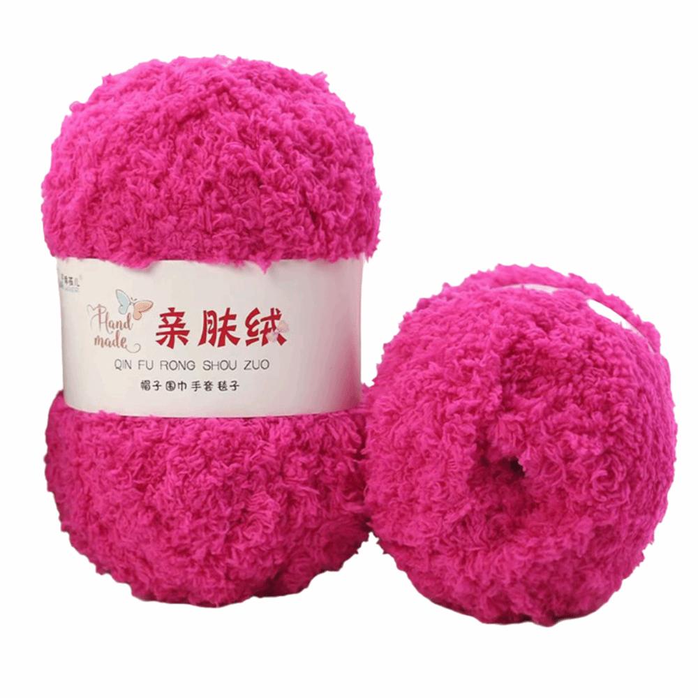 50g Set Coral Velvet Yarn 3 Strands Crochet Yarn Chenille Wool Chenille Yarn Crochet DIY