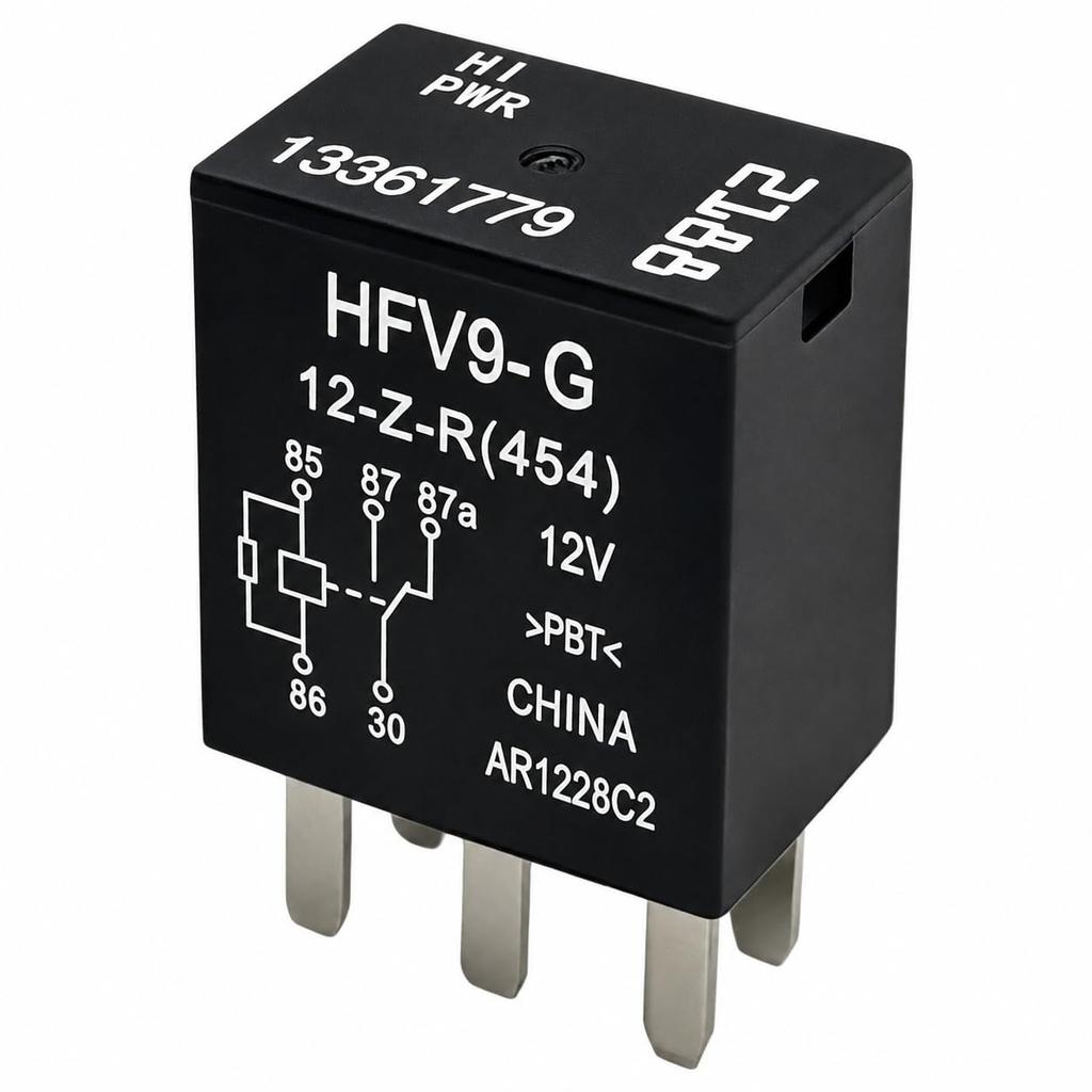 2-Pack HFV9-G 12-Z-R 13361779 Micro 280 5-Pin SPDT Automotive Relay, 12V 35A, Sealed, with Resistor - OE Ref 23886398; Match by Pin Layout