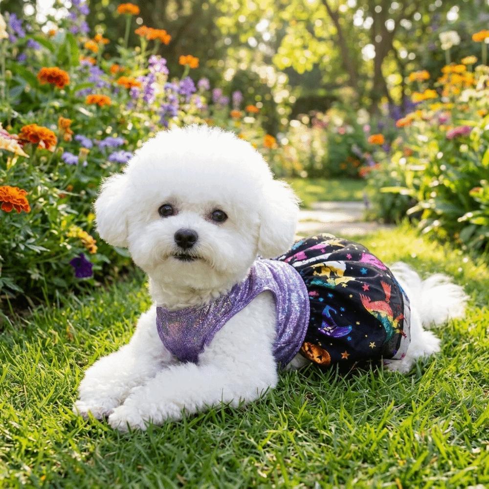 Soft Halloween Pet Laser Dress Breathable Pet Party Wear Funny Halloween Dog Clothes Cosplay