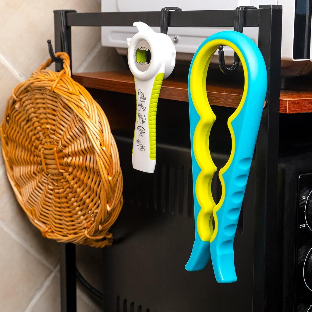 Открывалка для банок Открывалка для бутылок Захват для банок для слабых рук, пожилых людей с артритом, детей, нескользящий инструмент для открывания консервных банок 4 в 1, легко снимает крышки