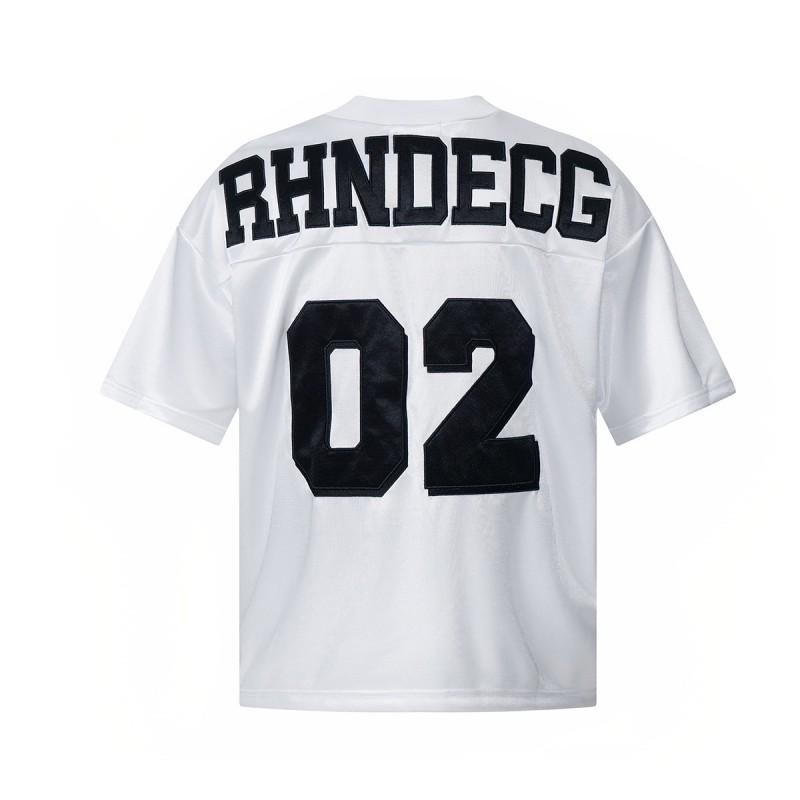 Mens Retro Soccer Training Tee With Patch Embroidery V-Neck Loose Fit Sportswear