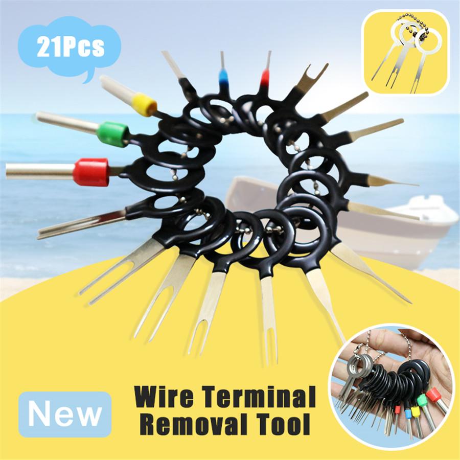 21Pcs Motorcycle Scooter Terminal Removal Electrical Wiring Crimp Pin Extractor