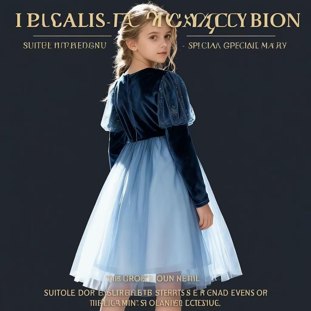 Платье Замороженной Принцессы с флисовой подкладкой для девочек - Зима, Хэллоуин и Рождество