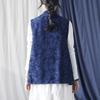 Johnature Женские винтажные жаккардовые темно-синие пуговицы в китайском стиле, осенние жилеты