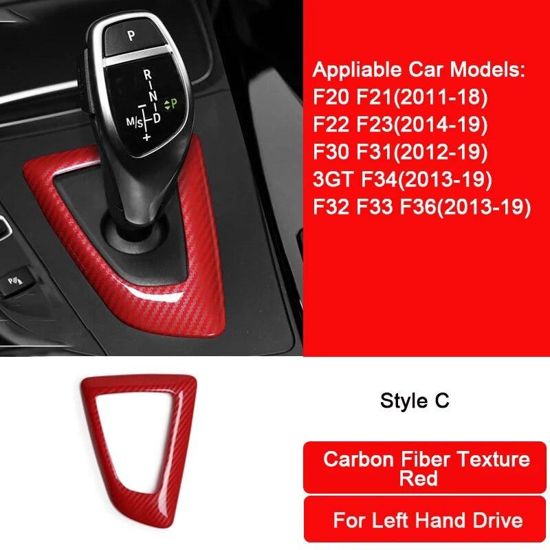 Carbon Fiber Texture ABS Car Gear Shift Knob Handbrake Protector Trim Cover Accessories For BMW F30 F10 F20 F34 F07 X3 X4 X5 X6