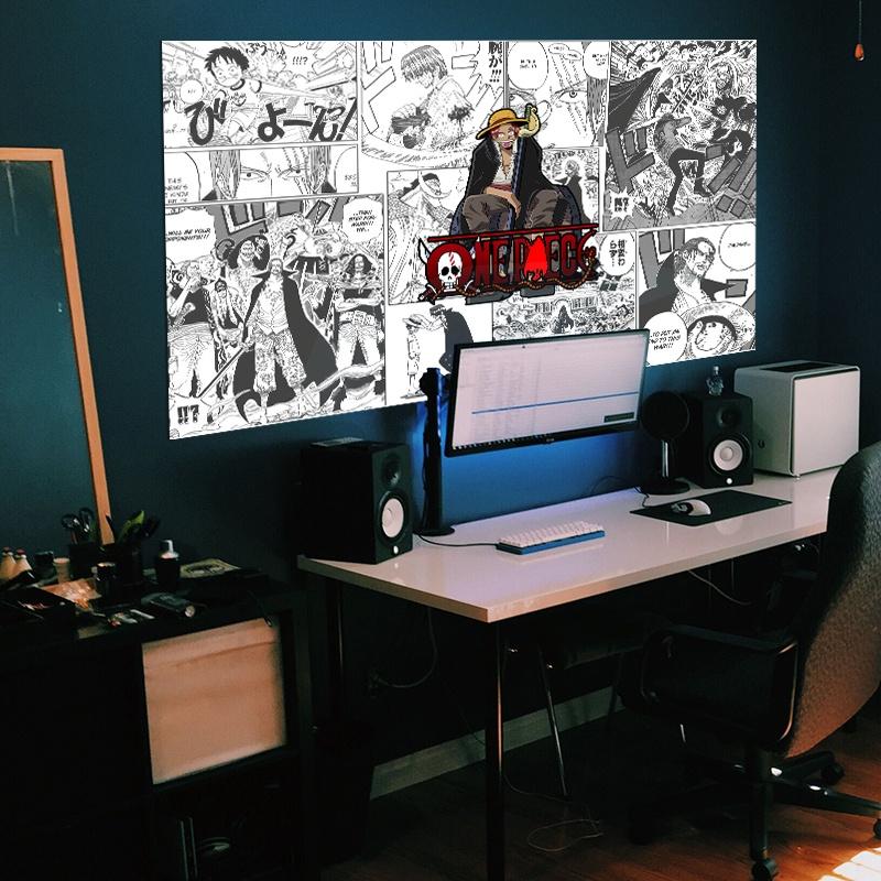 Декоративный постер, цельный аниме-персонаж, красные волосы, хвостовики, фон, ткань для декора стен дома, спальни