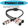 50CM Balanced Microphone Y Cable 3Pin Female to Double 3-Pin Male for Auditory Splitter and Mixers Connections