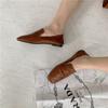 Модные кожаные мокасины для женщин на плоской подошве с квадратным носком, удобные повседневные женские туфли-мюли, обувь для вождения на вечеринку