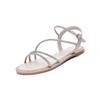 2024 Summer New Flat Bottomed French Slippers with Small Diamond Sandals for Women