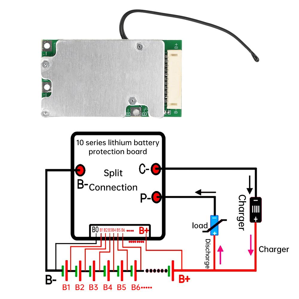 10S 36V 30A Same Port Split Port with Equalization Li-ion Protection Board Battery Protection Board for Electric Vehicle BMS