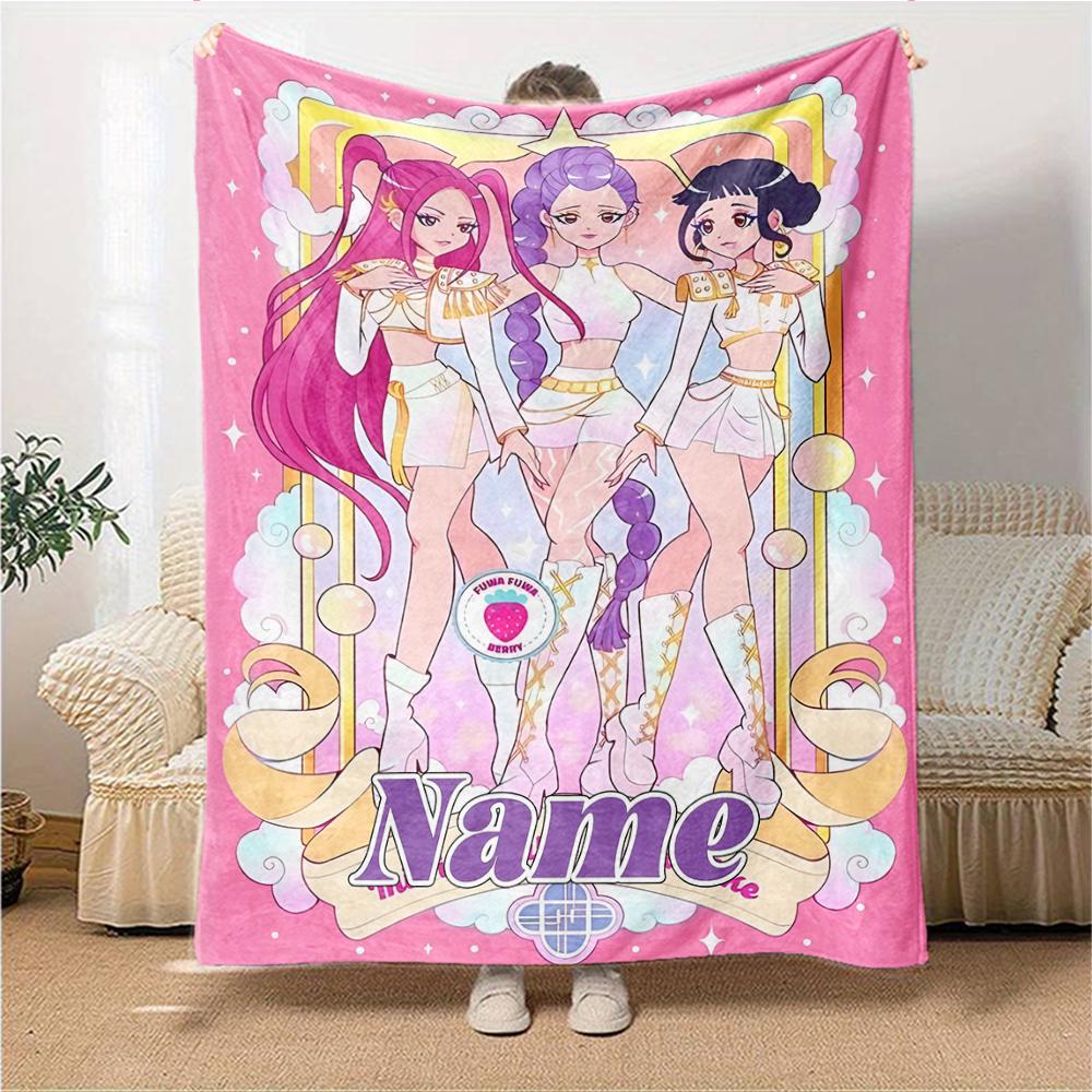 Custom Name Name'S Dynamic Duo Party Blanket For Couch Bed Plush Cozy Fuzzy Blanket Super Soft Warm Blankets For Fall And Winter 0916208