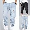 2024 Мужские джинсы, джинсы для мальчиков на завязках, отличные износостойкие весенние брюки для отдыха с ремешками на щиколотке