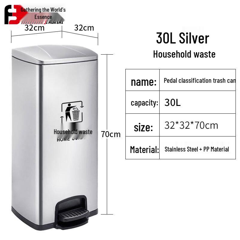 Stainless Steel Pedal Medical Waste Bin