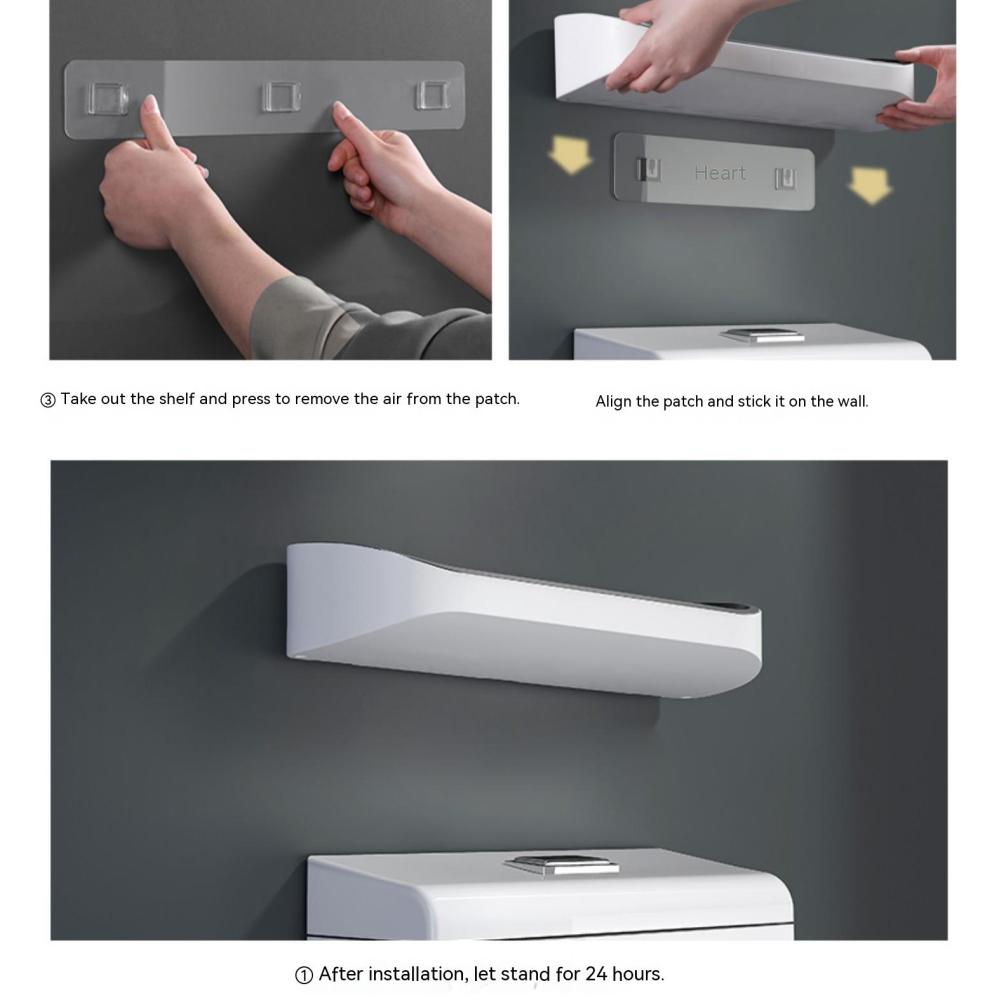 Полка для унитаза, настенная, многофункциональная, туалетные принадлежности для ванной комнаты, большая неперфорированная полка для хранения в ванной комнате