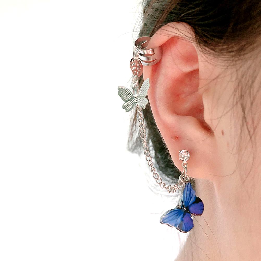 Цепь-серьга с бабочками. 1 шт