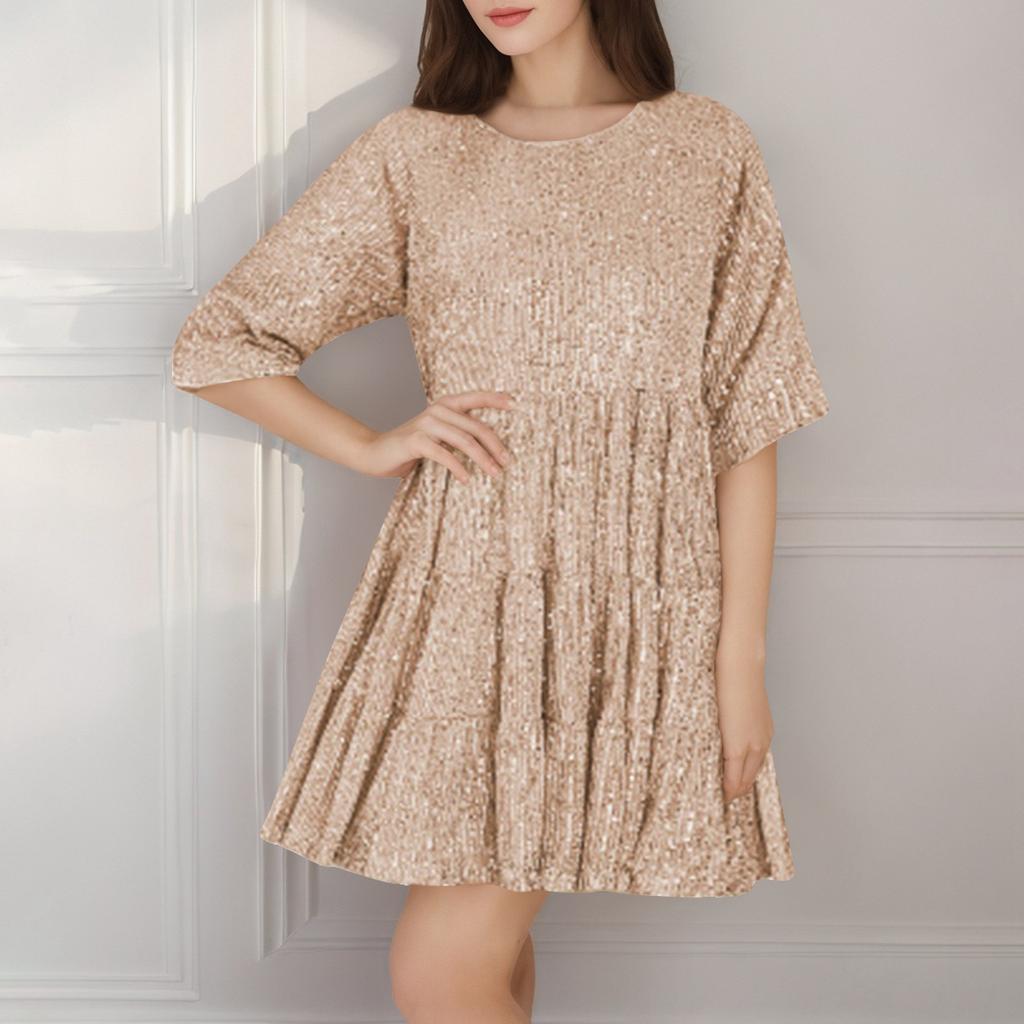 Женское модное однотонное платье с большим высоким воротом и длинными рукавами