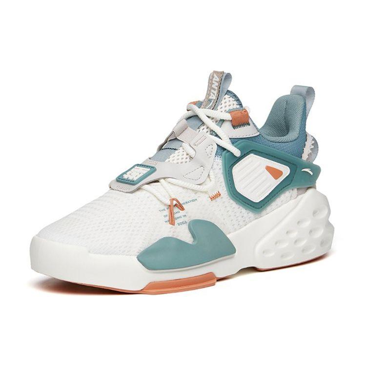 Anta Синтетическая кожа нескользящие износостойкие дышащие кроссовки для папы средней высоты белые синие 112128084S-1