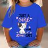 Just A Girl Who Loves Cats Tshirt Girls Harajuku Animal Summer Fashion Kids Clothes Funny Graphic Cute Cat Lover Streetwear