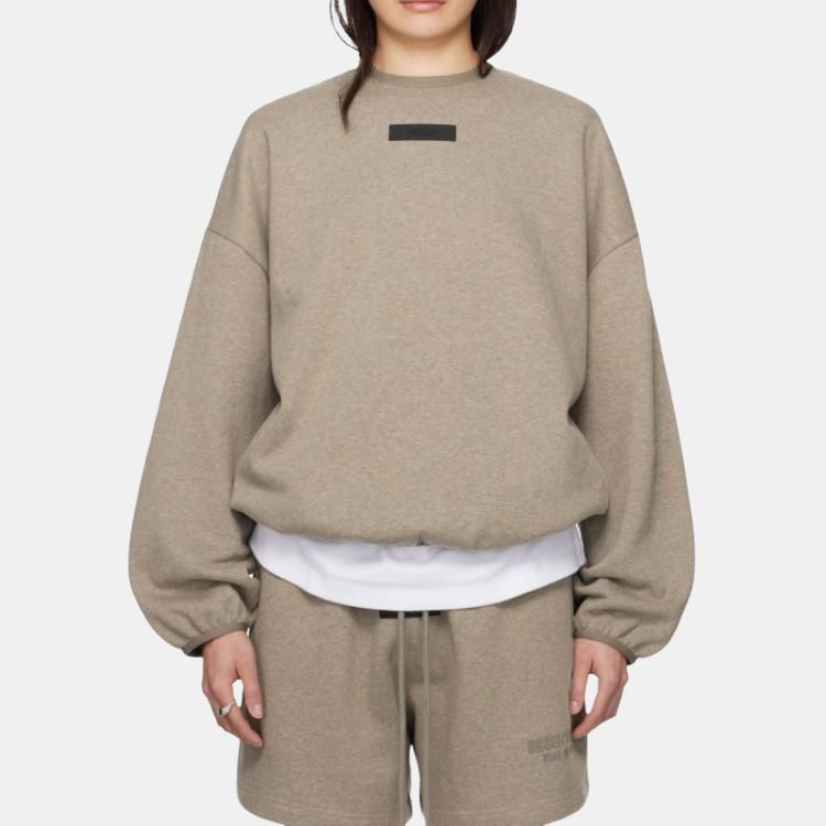 Fear of God Essentials Мужские топы с круглым вырезом, меланжево-серые 192SU244681F
