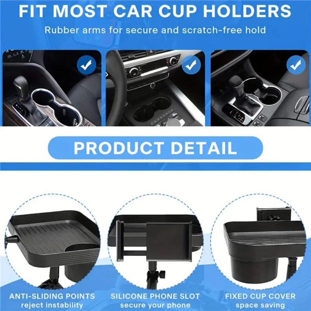 Adjustable Car Cup Holder Tray Rotatable Car Cup Bracket Car Tray Table Mobile Phone Holder
