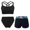 Girls 2 Piece Swim Set Strappy Back Crop Top Elastic Briefs Swim Shorts Beach Pool Sun Outfit