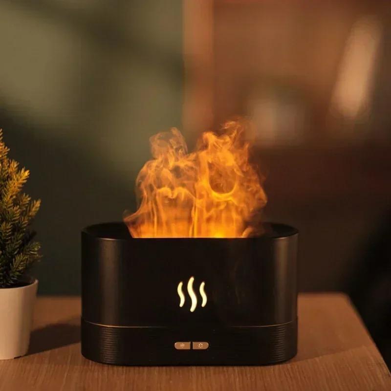 Creative Flame USB Humidifier for Desk with Intelligent Auto Shut-Off Feature Aroma Diffuser LED Night Light Gift