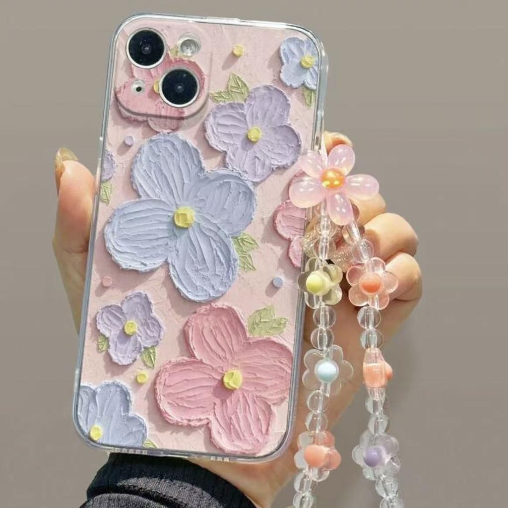 Розово-фиолетовый цветок подходит для чехла для мобильного телефона iphone17pro, браслета Apple 16, кейса 14 space, нового 15X.