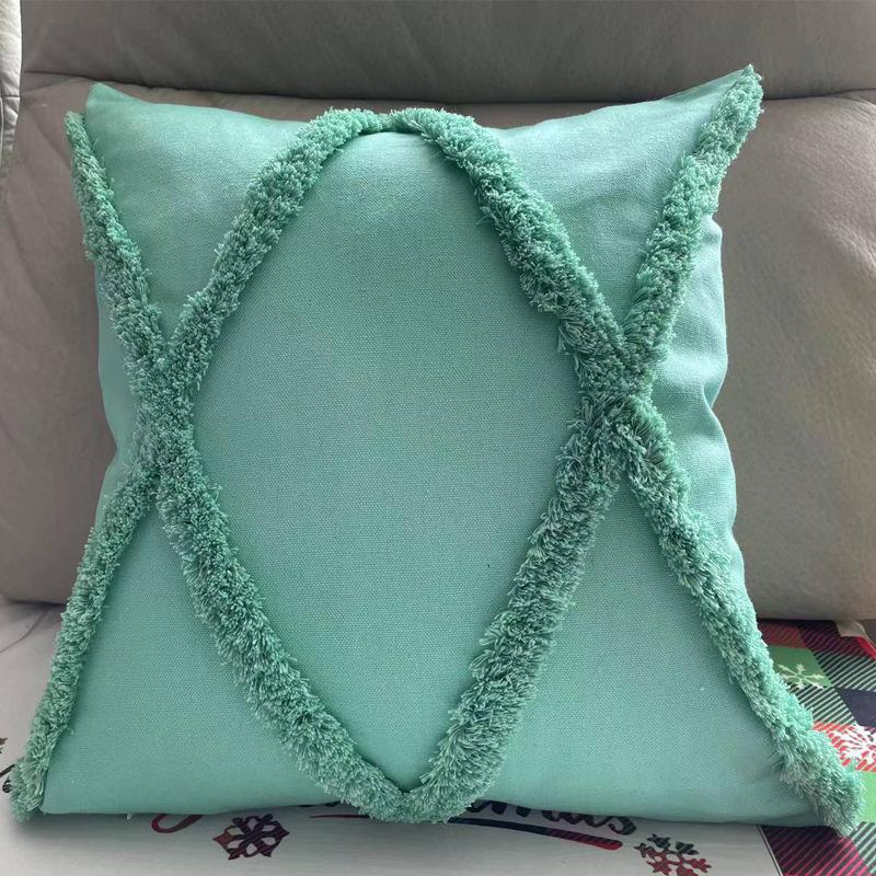 Nordic Ins Style Moroccan Tufted Pillow Bed and Breakfast Light Luxury Embroidered Cushion Removable and Washable Tassel Home Pillow Cover