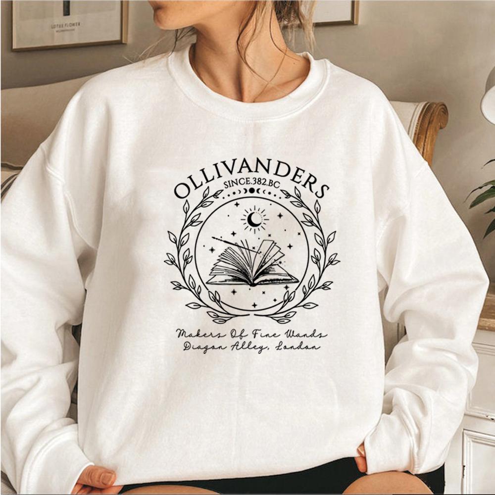 Wizard Book Shop Sweatshirt HP Sweater Magic Wizard Sweatshirts Women Graphic Hoodies Book Nerd Pullover Tops Fans Gift Hoodie