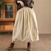Woman Autumn Niche Elastic Waist Solid Color Casual A-Line Skirt Fashion Vintage Chinese Style Retro Skirt