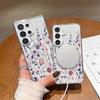 Женский цветущий цветочный узор подходит для Samsung s22Ultra магнитный чехол для мобильного телефона жесткий чехол s25 + противоударный прозрачный защитный чехол.