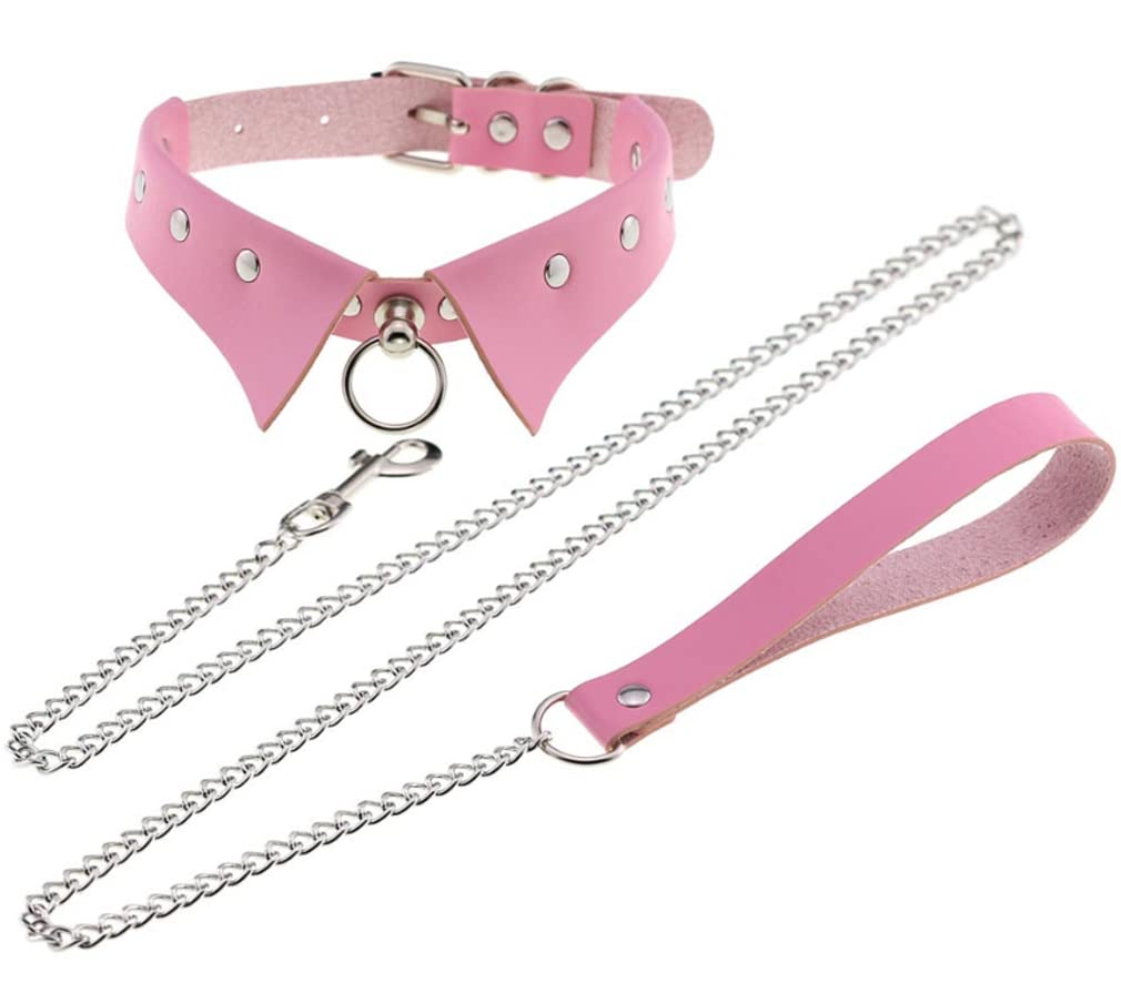 DOKiDOKi Collar and Leash for Human SM SM Choker Cosplay, Master/Slave/Cat Costume, Chain, Goods, Restraints, Handcuffs, Cosplay, Collar, Training,