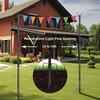 4 Pcs String Light Hook Poles Stakes with Stability 5-Pronged Base Support Bracket Patio Banner Lantern Hanging Stand Poles