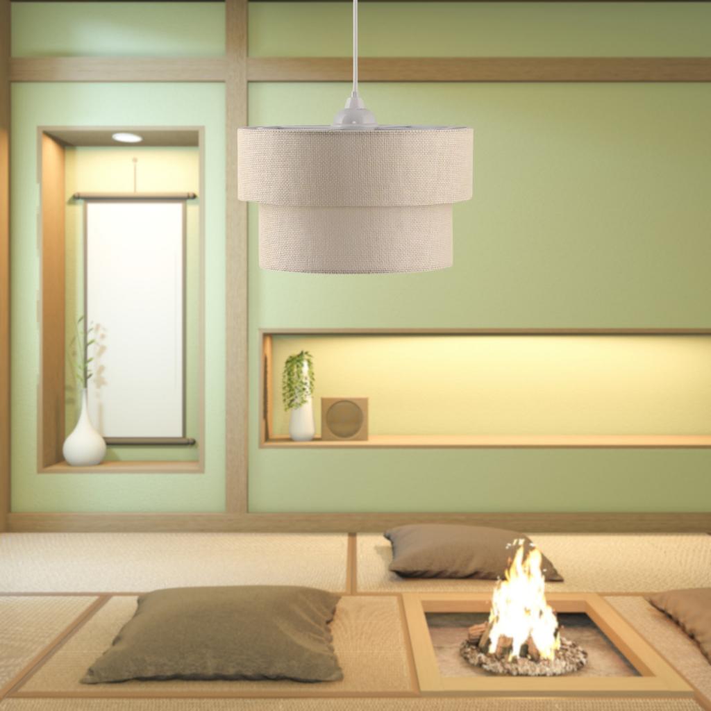 Rakkas Authentic Wicker Cream Cake Pendant Lamp Bedroom Chandelier Living Room Chandelier Dining Room