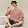 Two-Piece Summer Thin Modal Pajamas Men's Short-Sleeved Shorts Ice Silk Sense Homewear Suit Big Size  Sleepwear Lounge Set