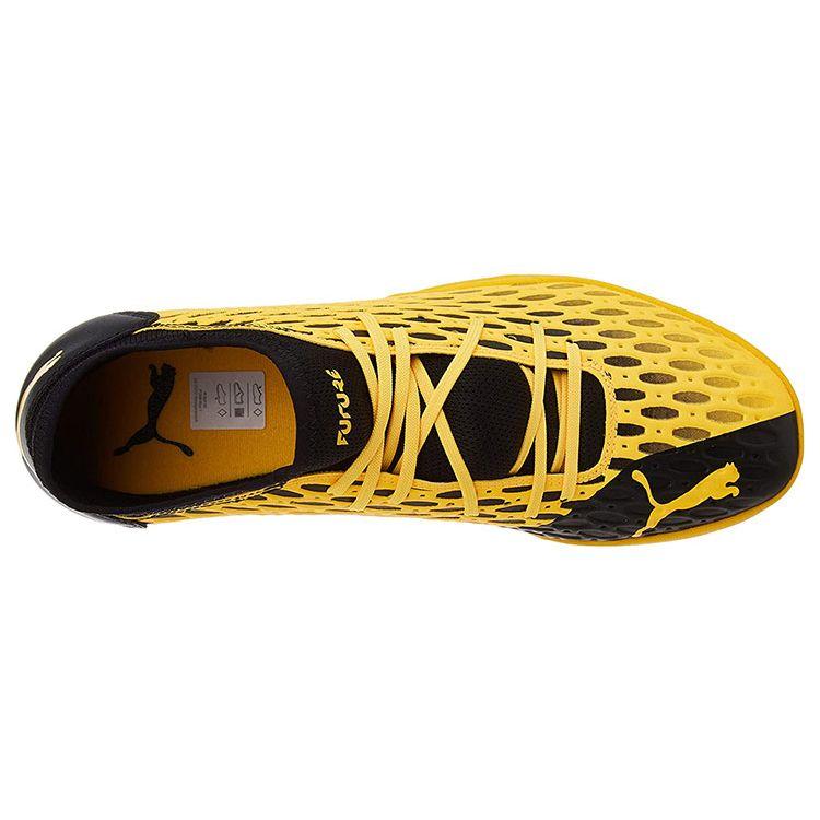 Puma Future 5.4 Round Toe Lace-Up TT (Rubber Studs) Soccer Shoes Men Soccer Shoes Black Yellow 105803-03